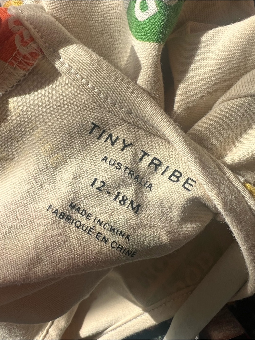 Tiny Tribe Cream One-Piece Romper with Multi-Color Happy Icons - Picture 3 of 3